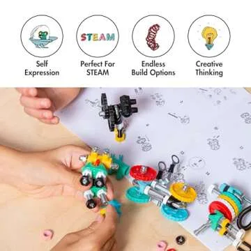 The Off Bits Jumbo Kit Educational Build Your Own Robot Toy, Stem Classroom Games for Group Play & Family, Birthday Easter Gifts for Kids Montessori Play Kit, Steam Toys for Kids Ages 6 7 8 9+