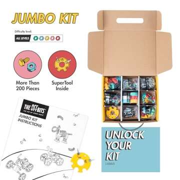 The Off Bits Jumbo Kit Educational Build Your Own Robot Toy, Stem Classroom Games for Group Play & Family, Birthday Easter Gifts for Kids Montessori Play Kit, Steam Toys for Kids Ages 6 7 8 9+
