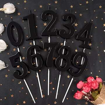Modern Black Number Birthday Candles by PHD CAKE