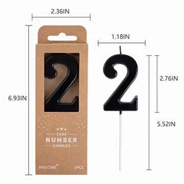 Modern Black Number Birthday Candles by PHD CAKE