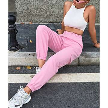 Cargo Jeans for Women Y2k High Waist Flap Pocket Straight Leg Baggy Jeans Fashion Streetwear Medium Pink