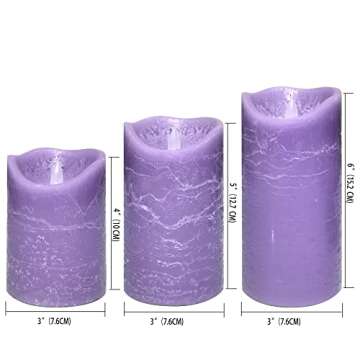 Battery Operated LED Flameless Pillar Candles with Timer and Remote Flickering Electric Bright Real ...