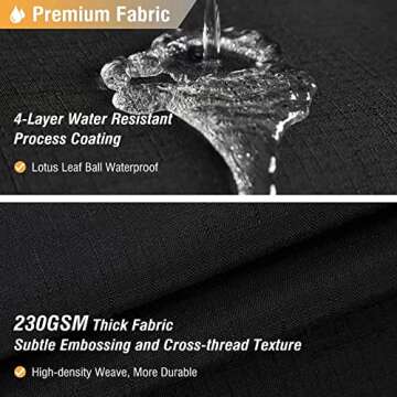 BTTN Black Fabric Shower Curtain - Linen Textured Heavy Duty Cloth Shower Curtain Set with 12 Plasti...