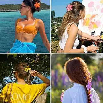 8 Piece Matte Daisy Hair Claw Clips for Women