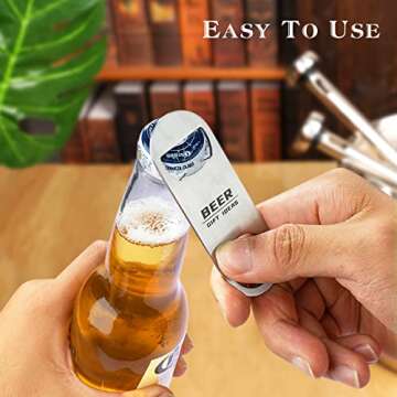PONPUR 2pc Beer Chiller Sticks with 1 Bottle Opener, Christmas Beer Gifts for Men Dad Adult, Cool Bartool Accessories for Chilling, Beer Lover Gift for Anniversary Birthday