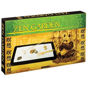 Toysmith Zen Garden - Medium Wooden Desk Decor for Mindfulness