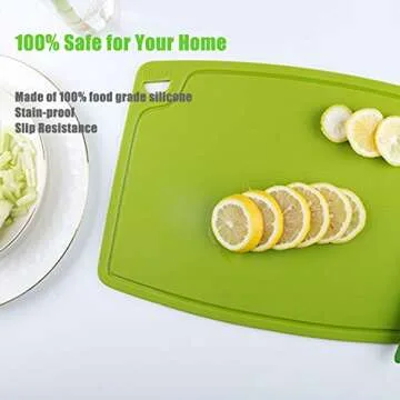 Liflicon Silicone Cutting Board Easy Grip Dishwasher Safe