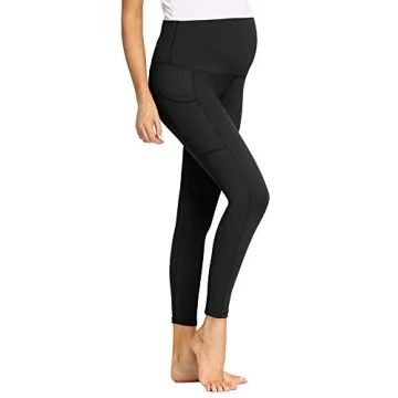 AMPOSH Women's Maternity Yoga Pants with Pockets - 25 Inch Leggings