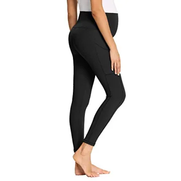 AMPOSH Women's Maternity Yoga Pants with Pockets - 25 Inch Leggings