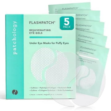 Patchology Under Eye Gel Patches – Natural Eye Masks for Puffy Eyes, Dark Circles & Eye Bags, Soot...