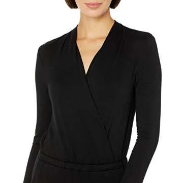 Amazon Essentials Supersoft Terry Long-Sleeve Wrap Jumpsuit