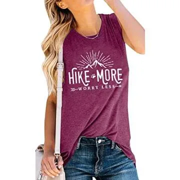 Women Workout Funny Hike More Worry Less Tank Top