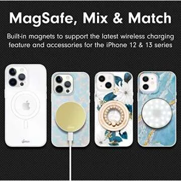 Sonix Phone Case for iPhone 13 Pro Max / 12 Pro Max | Compatible with MagSafe | 10ft Drop Tested | White Flower Print with Gold Foil | Delilah