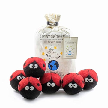 Friendsheep Wool Dryer Balls 6 Pack XL Organic Premium Reusable Cruelty Free Handmade Fair Trade No ...