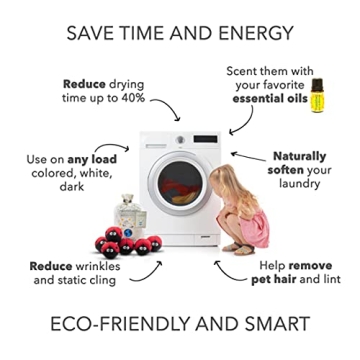 Friendsheep Organic Wool Dryer Balls 6 Pack XL - Eco-Friendly