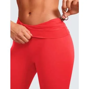 CRZ YOGA Super High Waisted Butterluxe Yoga Pants 25 Inches - Buttery Soft Workout Leggings for Women Over Belly Deep Red Medium