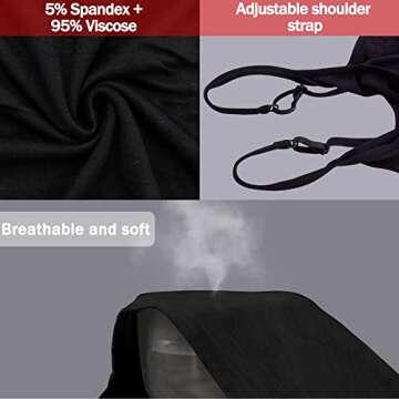 BQTQ 5 Pcs Women's Camisole Tank Top Undershirt Spaghetti Strap Under Shirts, S Black