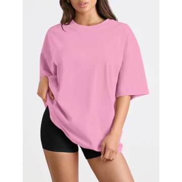 Trendy Queen Womens Oversized Summer T Shirts Casual Tops for Spring 2025