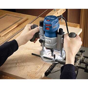 Bosch GKF125CEPK 1.25 HP (Max) Variable-Speed Palm Router Combination Kit, Blue