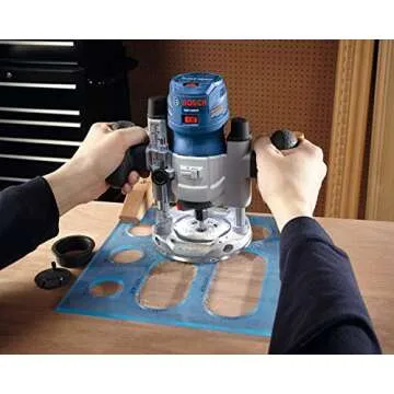 Bosch GKF125CEPK 1.25 HP (Max) Variable-Speed Palm Router Combination Kit, Blue