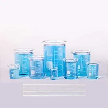 Ackers Boro3.3,Griffin Low Form Scientific Glass Beaker Set-25ml,50ml,100ml,200ml,250ml,400ml,500ml,...