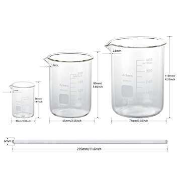 Ackers Boro3.3 Griffin Low Form Glass Beaker Set 8 Sizes