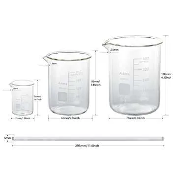 Ackers Boro3.3 Griffin Low Form Glass Beaker Set 8 Sizes