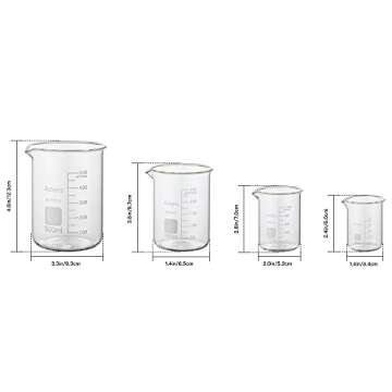 Ackers Boro3.3 Griffin Low Form Glass Beaker Set 8 Sizes