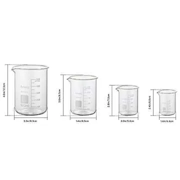 Ackers Boro3.3 Griffin Low Form Glass Beaker Set 8 Sizes