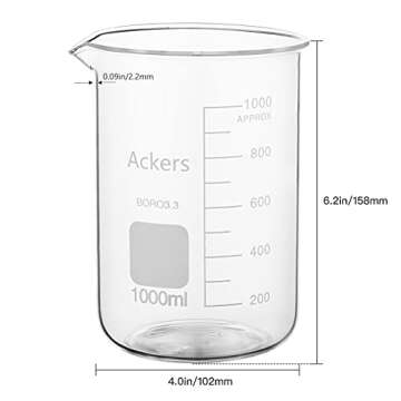 Ackers Boro3.3 Griffin Low Form Glass Beaker Set 8 Sizes