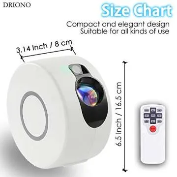 DRIONO Starry Night Light Projector – Remote Control Rotating 7 Color Modes Optional Galaxy Night Light Nebular Cloud and Star Projector, RBG/Speed/Brightness Adjustable