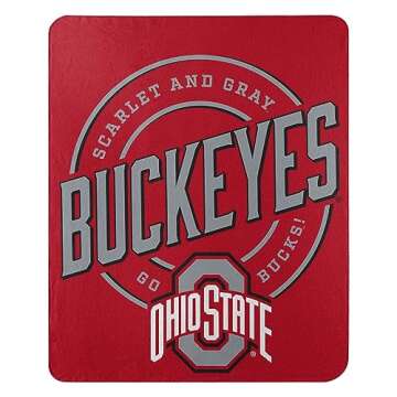 Northwest NCAA Ohio State Buckeyes Unisex-Adult Fleece Throw Blanket - Versatile and Cozy