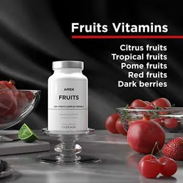 Amen Fruits, Daily Fruits Vitamins Supplements, Over 20 Whole Fruit Extracts - Raw Multivitamin, Berries, Antioxidant Polyphenols Superfood & Flavonoids - Tropical Fruits - Non-GMO - 90 Capsules