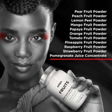 Amen Fruits, Daily Fruits Vitamins Supplements, Over 20 Whole Fruit Extracts - Raw Multivitamin, Berries, Antioxidant Polyphenols Superfood & Flavonoids - Tropical Fruits - Non-GMO - 90 Capsules