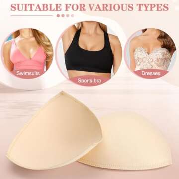 Fypxd Bra Pad Inserts for Sports Bras and Swimwear