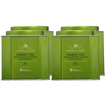 Harney & Sons Green Tea with Coconut, Ginger and Vanilla, 30 Sachets (75 g), 6.7 Ounce
