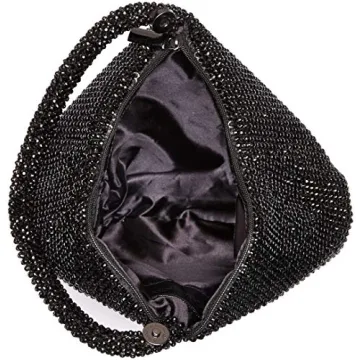 Jessica McClintock Staci Mesh Wristlet Black Evening Bag