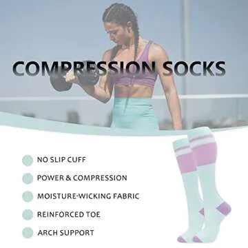 fenglaoda Compression Socks for Women Men 3 Pairs Graduated Compression Support Circulation Socks for Nurses