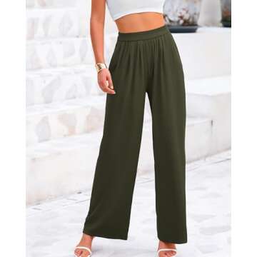 BTFBM Wide Leg Pants for Women - Stylish Casual Trousers