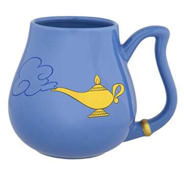 Disney Parks Blue Genie from Aladdin Face Ceramic Mug Cup