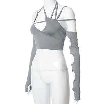 Stylish SansoiSan Women's Hollow Out Off The Shoulder Top