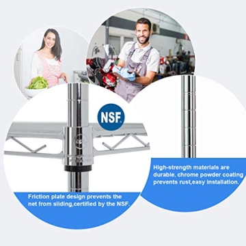 BestOffice Adjustable Wire Shelving Unit for Small Spaces