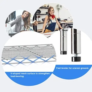 BestOffice Adjustable Wire Shelving Unit for Small Spaces