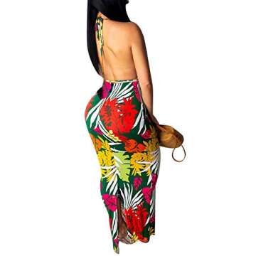 Women's Floral Printed Two-Piece Maxi Dress for Summer