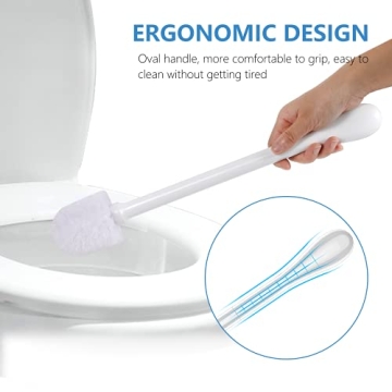 Compact Toilet Brush Set with Holder & Stainless Steel Handle