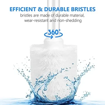 Compact Toilet Brush Set with Holder & Stainless Steel Handle