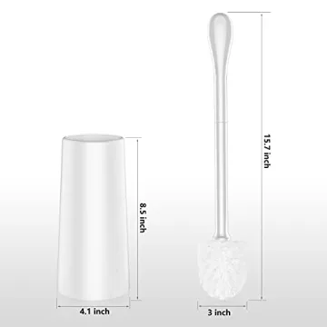 Compact Toilet Brush Set with Holder & Stainless Steel Handle