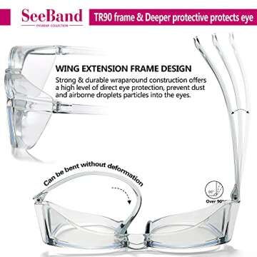SeeBand Anti Fog Safety Glasses for Men & Women - 2 Pack