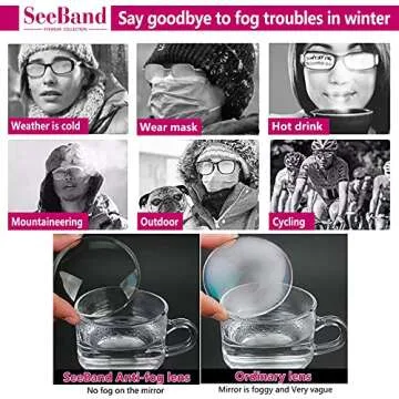 SeeBand Anti Fog Safety Glasses for Men & Women - 2 Pack