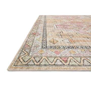 Loloi II Skye Collection Gold/Blush 7'-6" x 9'-6" Rug